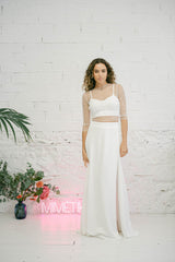 Long Bridal Skirt with Leg Split