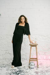 Pantalón Palazzo Amplio Tiro Alto Negro