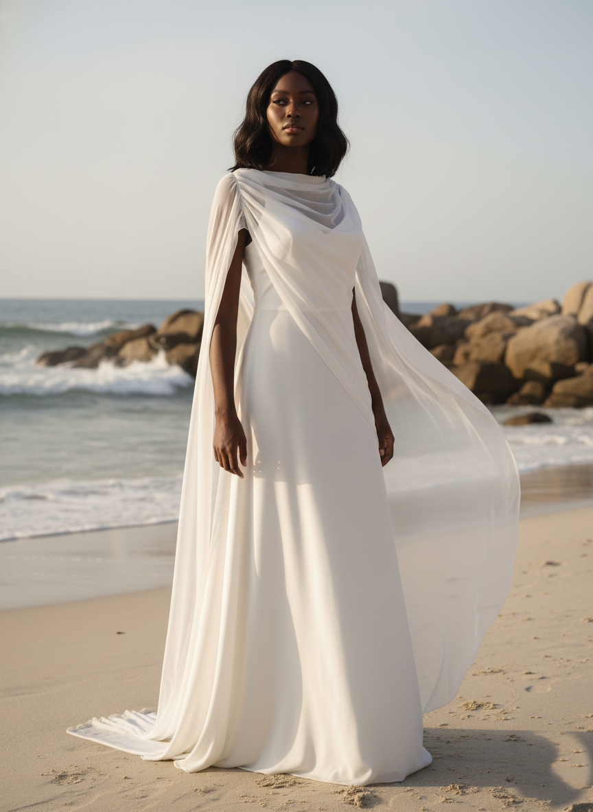 Capa de novia de bambula de seda | Capa boho para vestido de novia