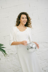 Sequin Wedding Dress with Long Sleeve Top