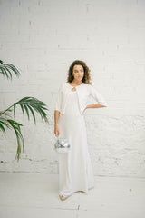 Sequin Wedding Dress with Long Sleeve Top
