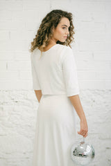 Sequin Wedding Dress with Long Sleeve Top