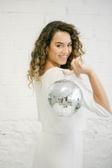 Sequin Wedding Dress with Long Sleeve Top