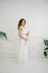 Wedding Dress with Short Top and Flowy Skirt - Mimètik