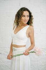 Wedding Dress with Short Top and Flowy Skirt - Mimètik