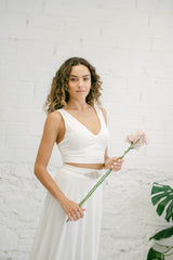 Wedding Dress with Short Top and Flowy Skirt - Mimètik