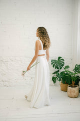 Wedding Dress with Short Top and Flowy Skirt - Mimètik
