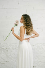 Wedding Dress with Short Top and Flowy Skirt - Mimètik