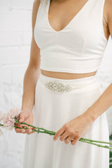 Wedding Dress with Short Top and Flowy Skirt - Mimètik