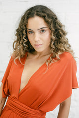 Mono de Invitada Multiposición con Pantalón Largo Naranja