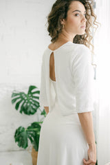 Wedding Dress with Long Sleeve Sequin Crop Top