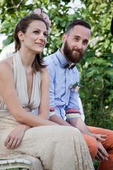 Vestido de Novia Champagne con Encaje - Gala Rustic