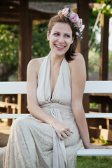 Vestido de Novia Champagne con Encaje - Gala Rustic