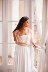 Rose quartz wedding top – Frida Lace Bolero