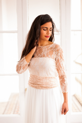 Rose quartz wedding top – Frida Lace Bolero