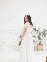 Greek style lace overdress for bride