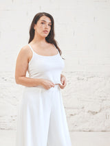 Top lencero en micro lentejuela blanca