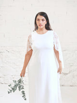 Vestido de Novia con Capa de Encaje
