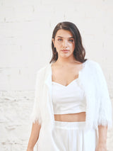 Sweetheart Neckline Wedding Gown with Hair Coat