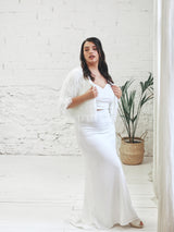 Vestido de Novia Sirena con Chaqueta Yeti Glam