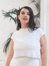 Vestido de Novia con Crop Top de Microlentejuelas