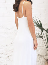 Long White Sequin Slip Dress - Donna