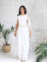 Vestido de Novia con Capa de Encaje