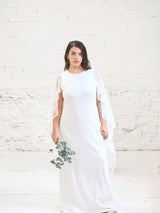 Vestido de Novia con Capa de Encaje