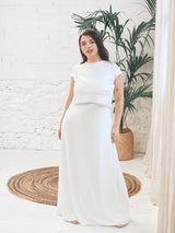 Vestido de Novia con Crop Top de Microlentejuelas
