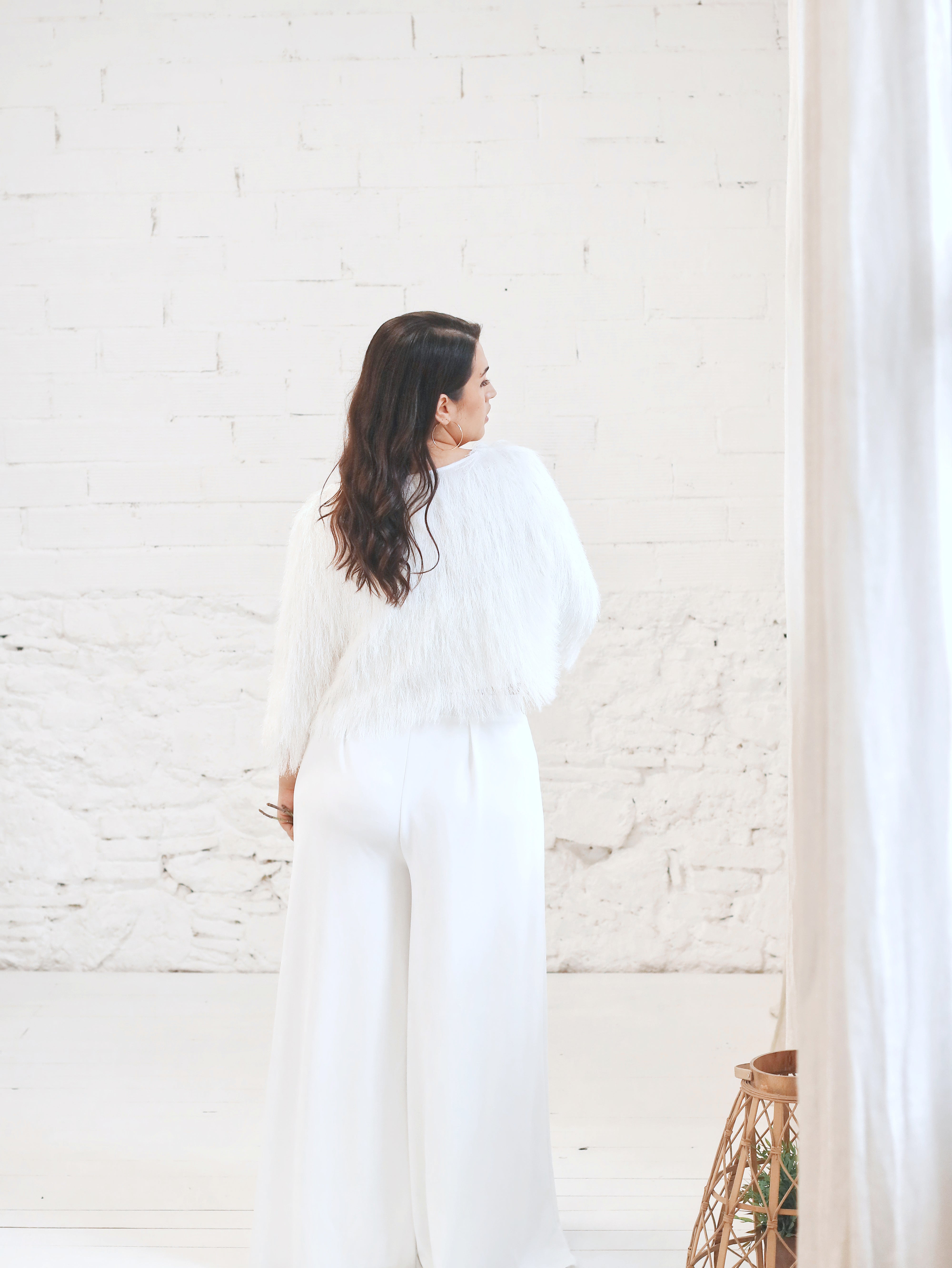 Vestido de Novia con Escote Corazón y Chaqueta de Pelo