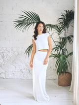 Vestido de Novia Sirena y Top de Microlentejuelas