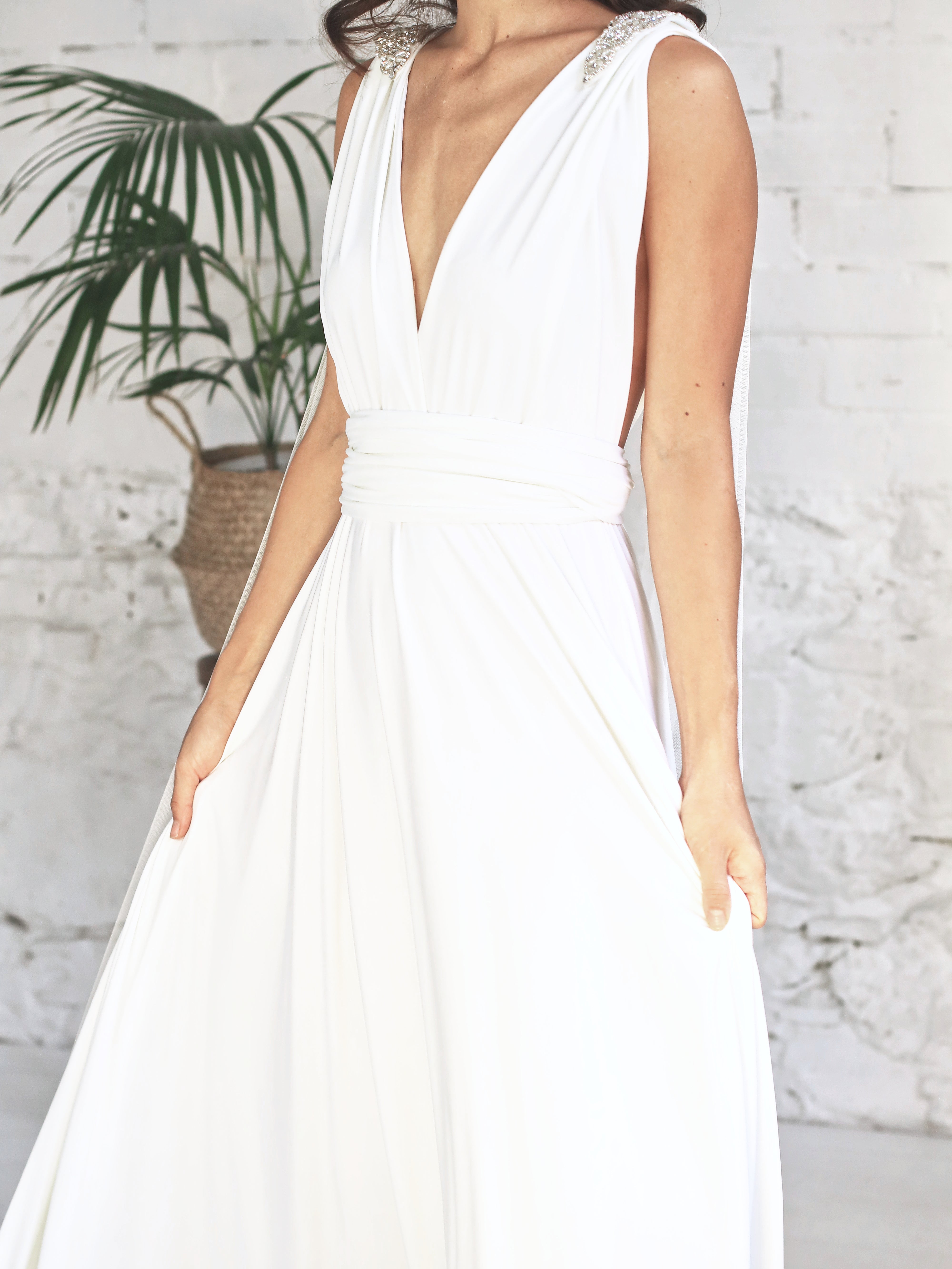 Vestido de Novia Multiposición con Alas Desmontables