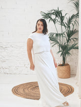 Vestido de Novia con Crop Top de Microlentejuelas