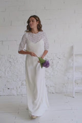 Rustic Wedding Dress with Daisy Top - Mimètik