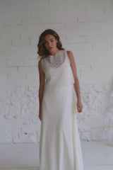 Boho Chic Sleeveless Wedding Dress - Mimètik