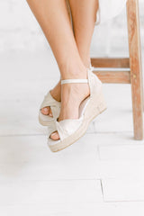 Cuñas de novia en yute para boda rústica y bohemia - Zapatos de novia Shell