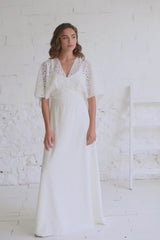 Vestido de Novia Sensual con Capa de Flores - Mimètik