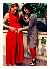 Ready to ship baby shower long dress, baby shower red maternity infinity dress, for mom, satin red rouge dress floor length gown