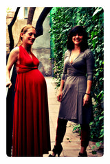 Ready to ship baby shower long dress, baby shower red maternity infinity dress, for mom, satin red rouge dress floor length gown