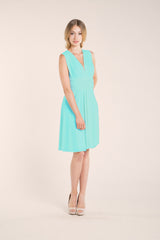 Aquamarine dress, light blue short dress, light turquoise dress, wrap dress, crossed back, bridesmaid dress, spring wedding, blu