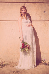 Maternity wedding dress, long maternity lace wedding dress, bohemian maternity wedding dress, lace wedding gown, boho lace mater