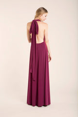 Burgundy long dress, floor length infininty dress, long party dress, marsala dress, versatile dress, wine red dress, prom dress,