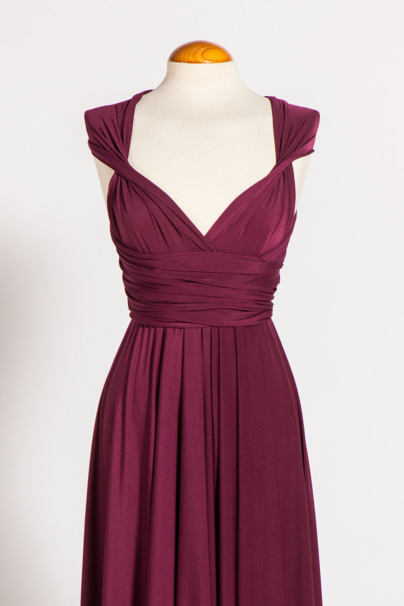 Burgundy long dress, floor length infininty dress, long party dress, marsala dress, versatile dress, wine red dress, prom dress,