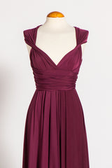 Burgundy long dress, floor length infininty dress, long party dress, marsala dress, versatile dress, wine red dress, prom dress,