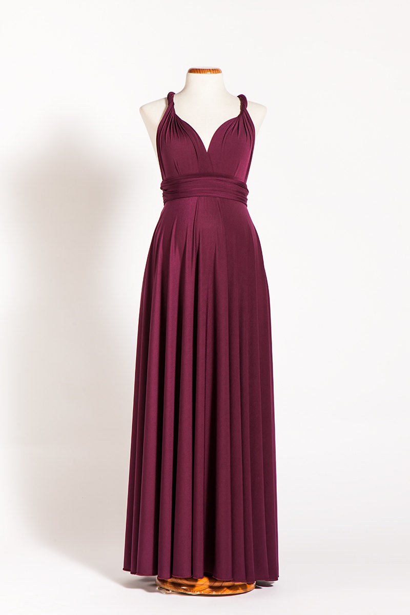 Long wine maternity evening dress Gala Essential mimetikbcn Mimetik