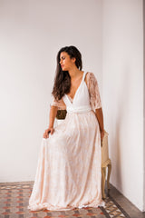Rose quartz lace skirt, rose gold overlay lace skirt, detachable lace skirt, rustic lace skirt, lace skirt for wedding dress, we