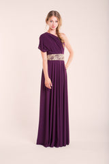 Purple party dress, aubergine infinity dress, event dress, eggplant bridesmaid dress, convertible versatile gown, asymmetrical l