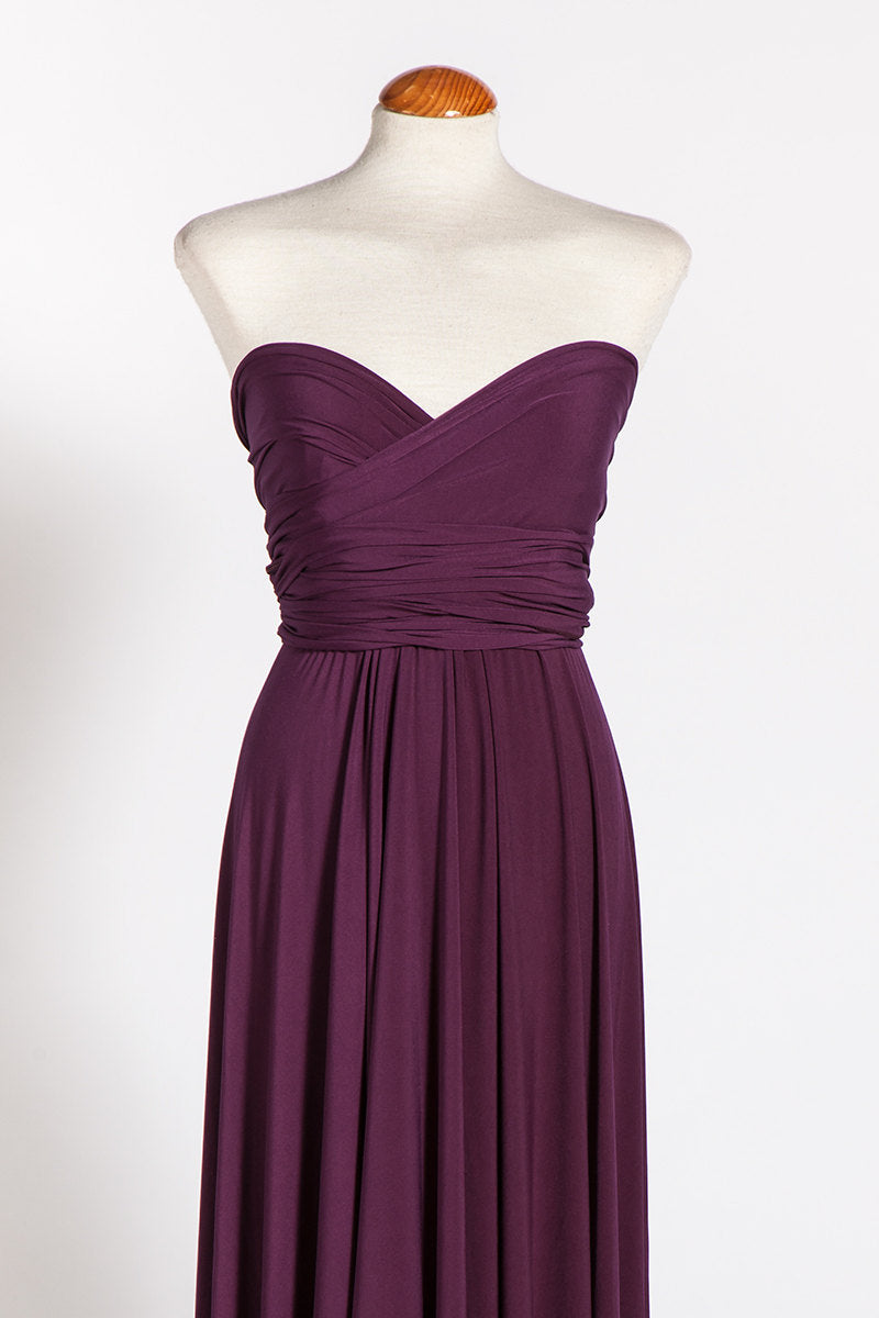 Purple party dress, aubergine infinity dress, event dress, eggplant bridesmaid dress, convertible versatile gown, asymmetrical l