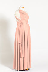 Peach maternity infinity dress, long maternity dress, maternity peach dress, tea rose maternity convertible dress, peach pink ma