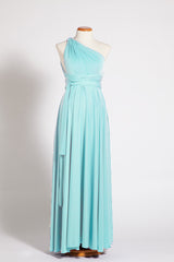 Baby shower maternity infinity dresses, one shoulder aquamarine maxi dress, light blue dresses, maternity convertible dress, rea